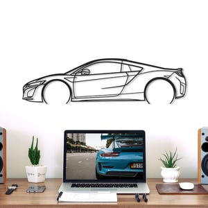 NSX Detailed Metal Car Silhouette Wall Art, Metal Wall Art Decor, Gift For Car Lovers, Car Guy Gifts, Car Gift For Him