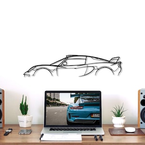 Exige Metal Car Silhouette Wall Art, Metal Wall Art Decor, Gift For Car Lovers, Car Guy Gifts, Car Gift For Him