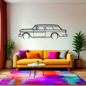 Nomad 1955 metallbil silhuett väggkonst, metall väggkonst dekor, present till bilälskare, bilkille presenter, bilpresent till honom