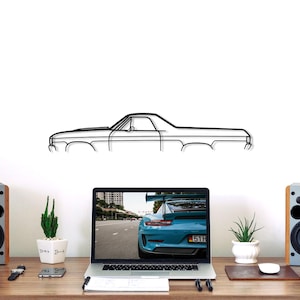 El Camino Metal Car Silhouette Wall Art, Metal Wall Art Decor, Gift For Car Lovers, Car Guy Gifts, Car Gift For Him