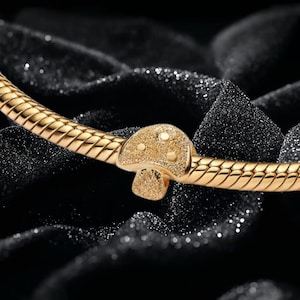 Textured Mushroom Mini Charm, 925 Sterling Silver, Jewelry for women, Charm for Bracelet, Gift for Her, Birthday Gift