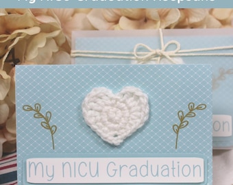 NICU Graduation Gift | Preemie Baby Handmade Gift | Blue NICU Graduation Card
