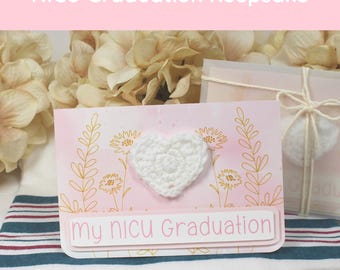 NICU Graduation Gift | Preemie Baby Handmade Gift | Pink NICU Graduation Card