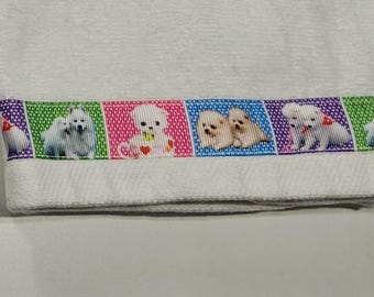 American Eskimo dogs velour hand towel