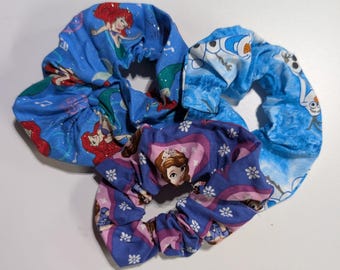 Set of 3 Princess scrunchies