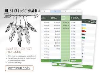 Master Grant Tracker Spreadsheet for Excel and Google Sheets