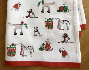 Holiday Dogs Kitchen Towel Tea Towel Dishcloth Dogwood Street