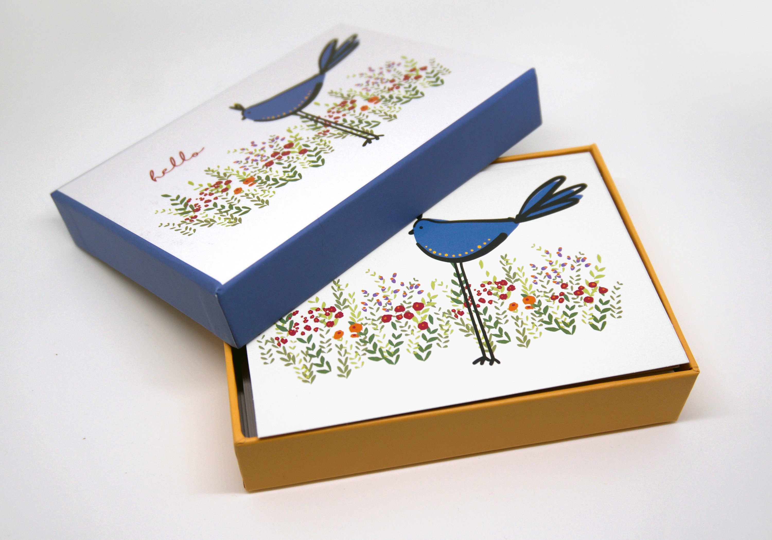 Hello Bird Boxed Set of 15 Notecards by Kris Ruff Etsy