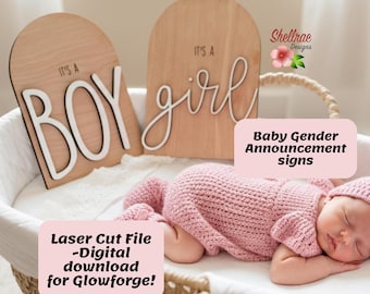 Baby Gender Reveal Sign for Hospital Bassinet Photos It's a Boy or Girl Laser Cut File SVG Digital Download DIY