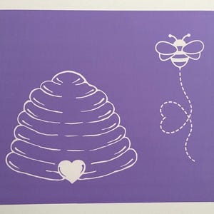 Beehive Heart Trail Bee Stencil, Reusable Silk Screen Transfer, DIY Decor