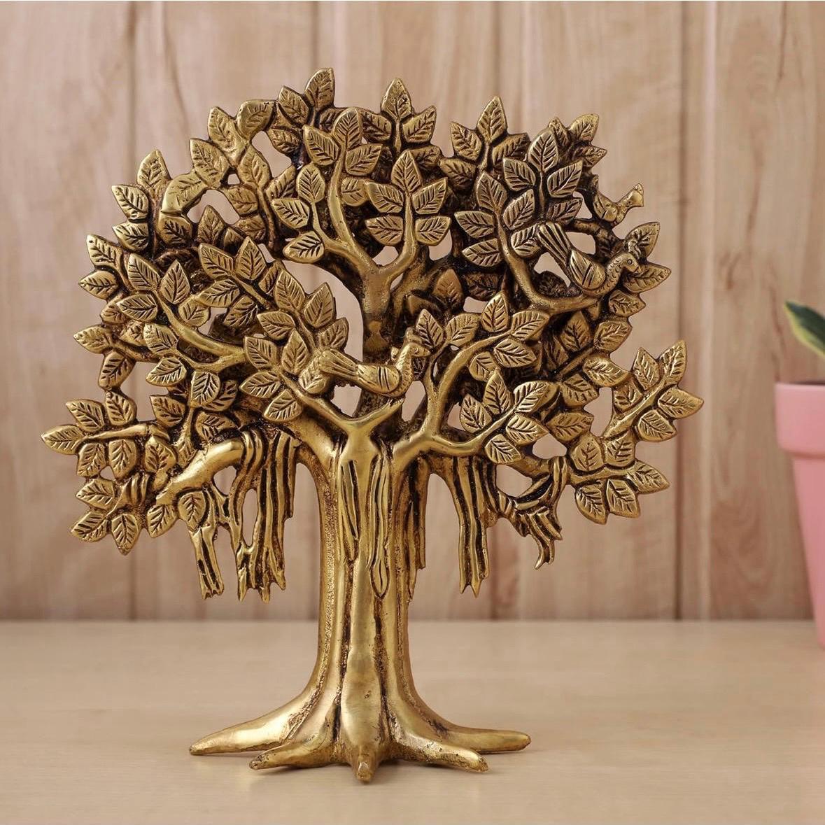 Decorative Handmade Tree Handmade Brass Tree of Life Decor Antique Brass Tree Sculpture Tabletop ...