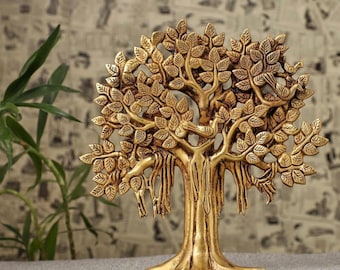 Handmade Brass Tree of Life Decor  Antique Brass Tree Sculpture  Tabletop Home Decor  Living Room Accent  Housewarming & Wedding Gift