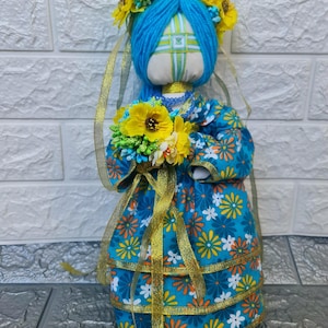 Motanka Doll – Ukrainian Handmade Folk Doll – Exclusive Decorative Art – Sunflower and Floral Design