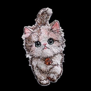 Parche de gatito kawaii caminando, parche de gato, aplique termoadhesivo, para jeans, para chaqueta