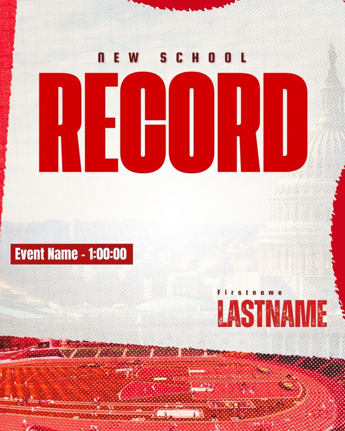 Canva Sports Graphic Design Template - School Record/track - Etsy