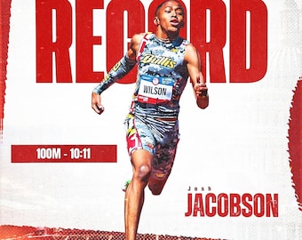 Canva Sportgrafikdesign-Vorlage - Schulrekord / Bahn