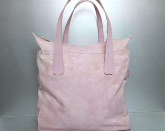 Chanel travel collection pink Canvas top handle bag