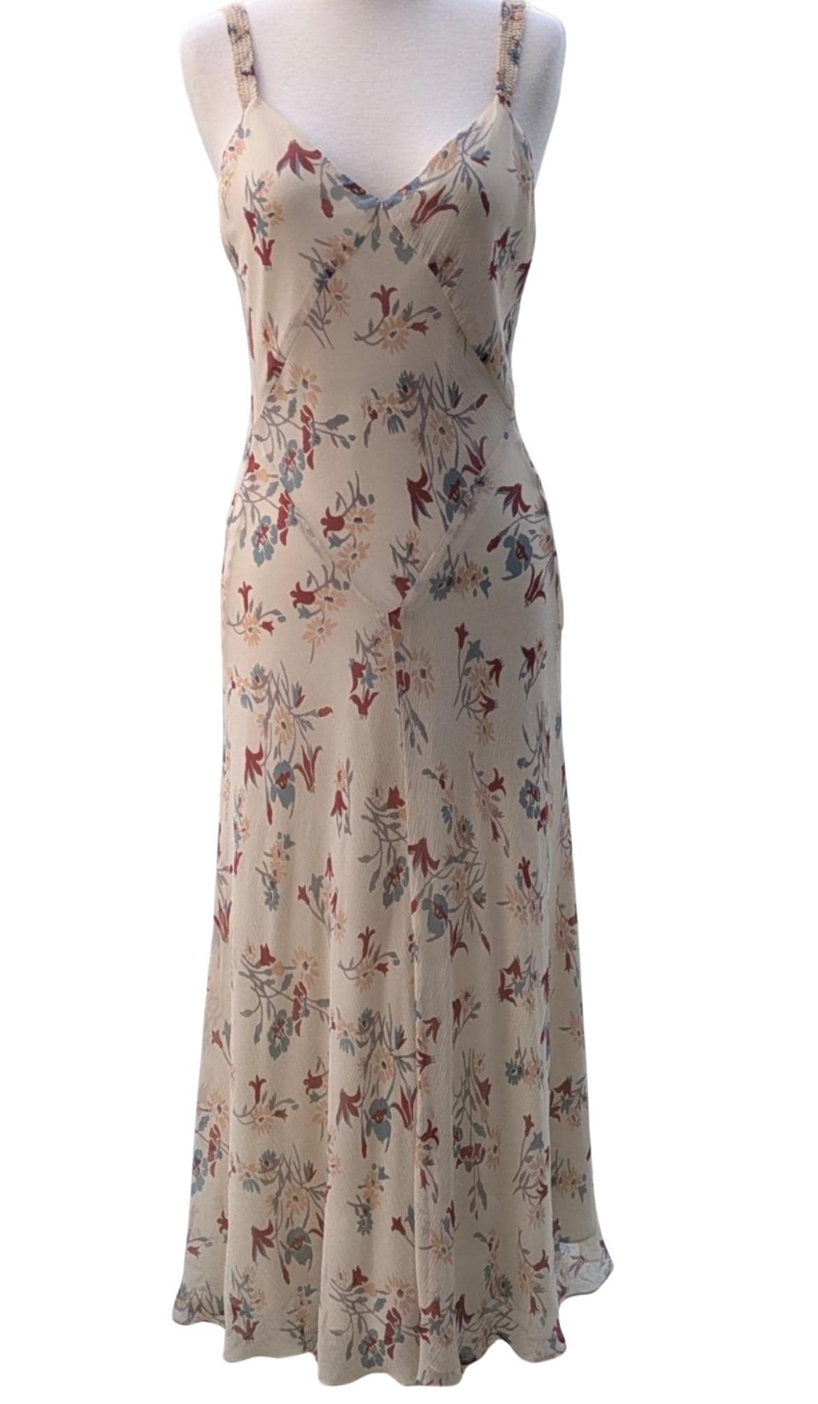 navy blue dress for baby girl Calvin Klein Collection Vintage Resort 1994 Blueberry Floral Silk Slip  Dress 6 S main image 1