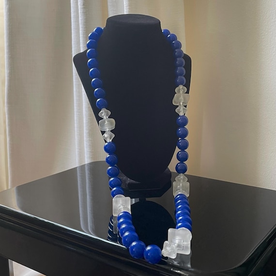 Vintage Pauline Rader Cobalt & Frosted Lucite Sta… - image 5