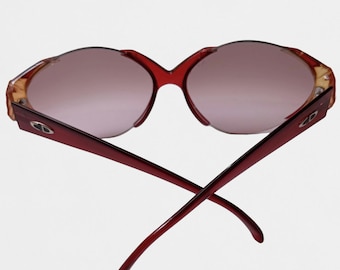 Vintage Christian Dior 2397 Sunglasses, Ruby Red Oval Frames, 1988 Eyewear