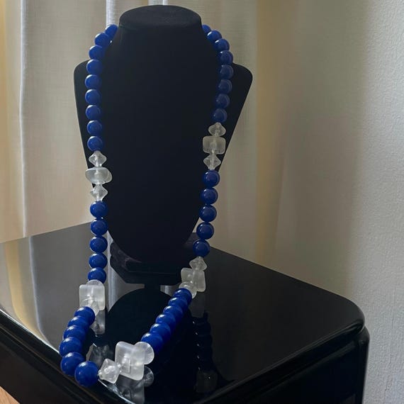 Vintage Pauline Rader Cobalt & Frosted Lucite Sta… - image 6