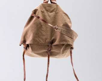 Vintage Dries Van Noten Canvas Backpack | Archival Designer Utility Bag | Oversized Weekender