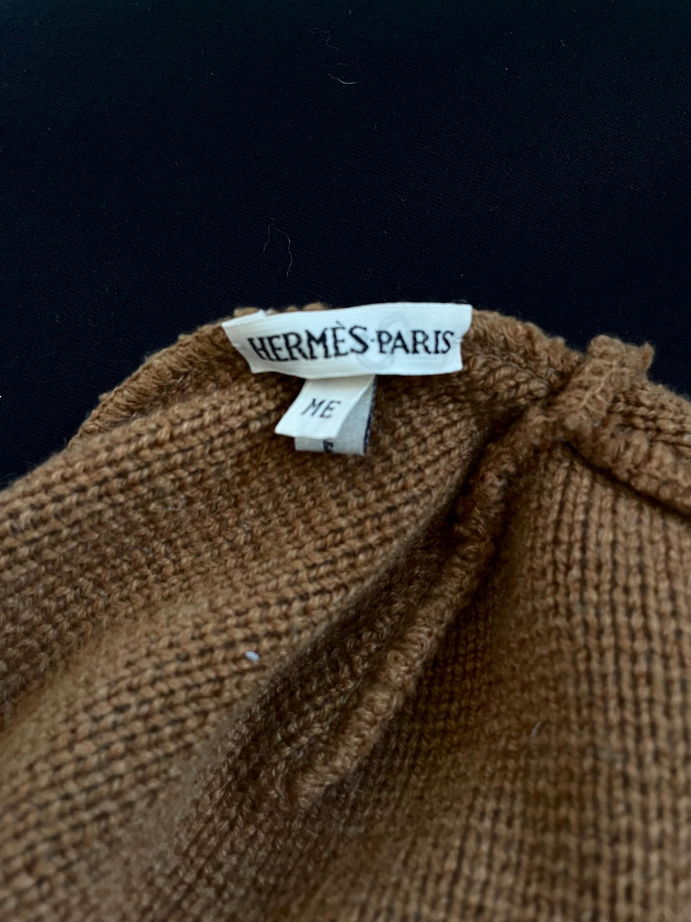 Hermès Paris Camel 100% Cashmere “H” Logo Beanie - Etsy display picture 2