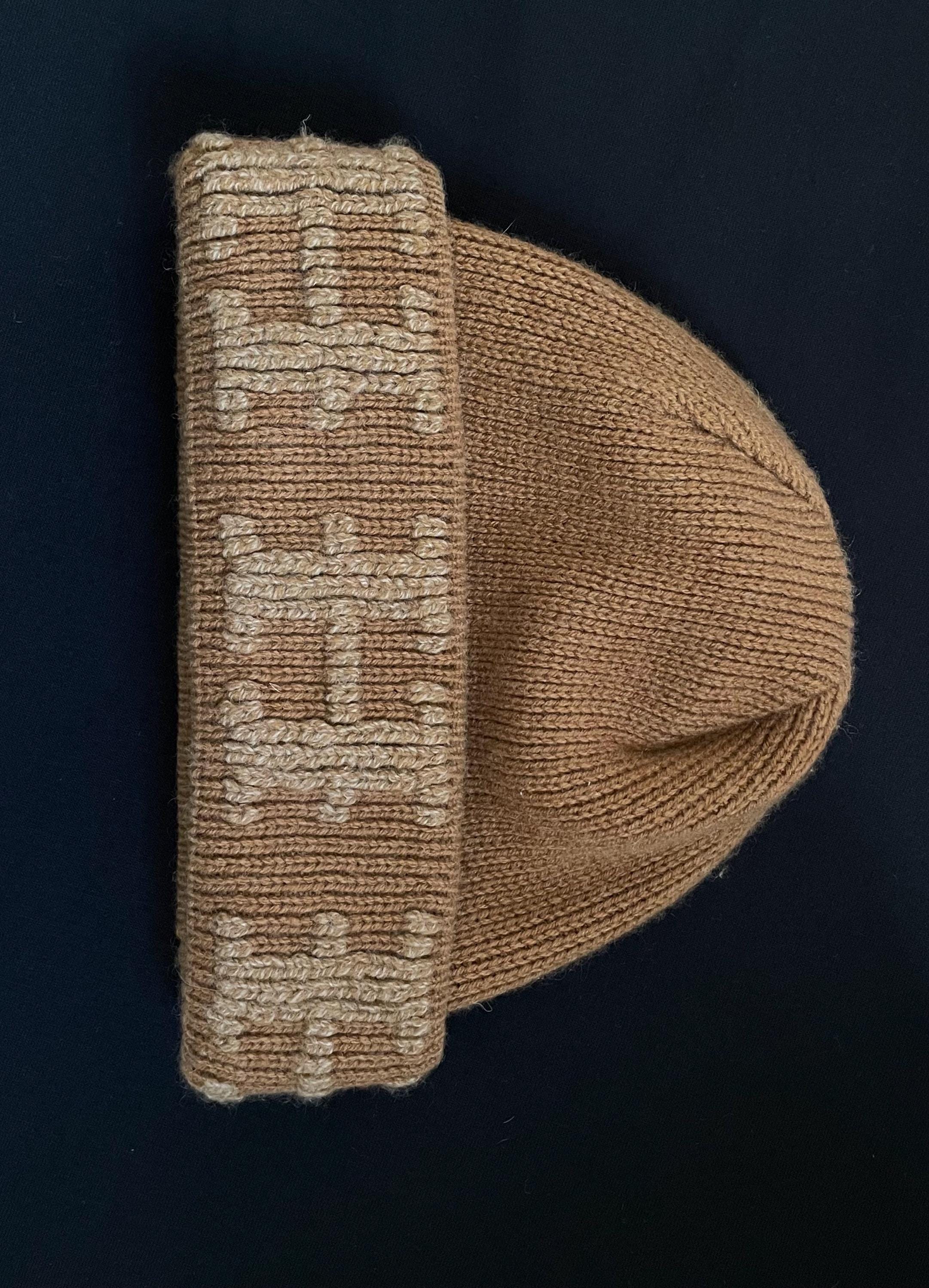 Hermès Camel Cashmere Beanie Celine Paris Camel Beige Logo Cashmere Knit Wool Embroidered  main image 2