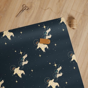 Space Cats Adventure Gift wrap paper – Whimsical Astronaut Design for Cat Lovers