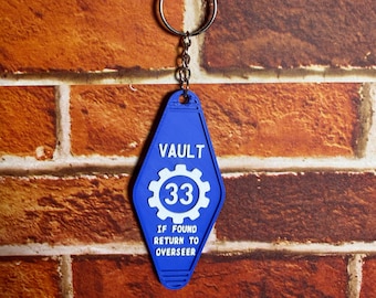 Fallout Vault 33 Hotel style keychain