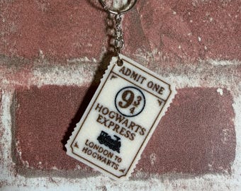 Harry Potter Hogwarts express ticket keychain