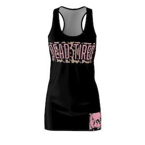 Dead Tired Women&#39;s Racerback Dress, Cute Casual Dress, Summer Fashion, Unique Gift, Everyday Wear, Trendy Dress
