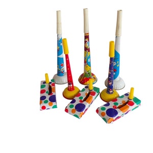Vintage Tin Litho Party Horns and Noise Makers