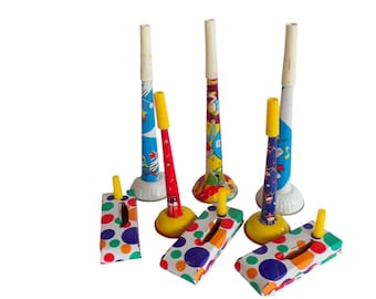 Vintage Tin Litho Party Horns and Noise Makers