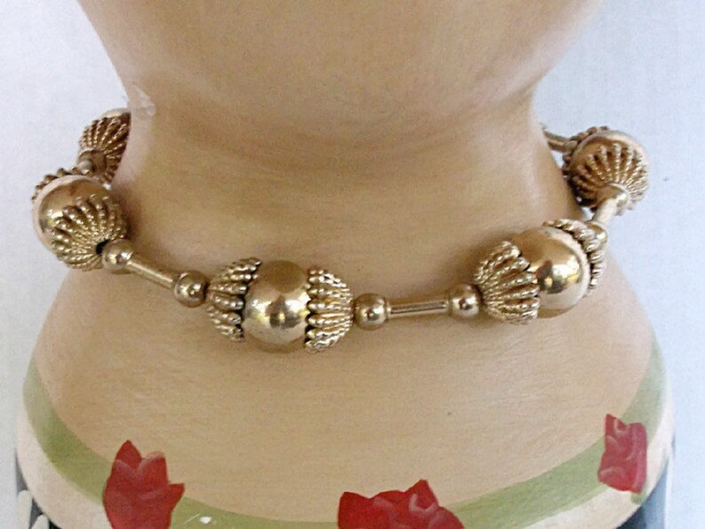 Vintage Necklace Gold Tone Choker Etsy
