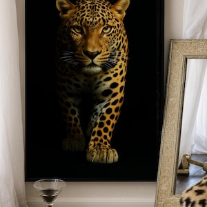 Trendy Fierce Leopard Wall Art- High Contrast Animal Print- Leopard Print- Cheetah Print- Aesthetic Digital Print