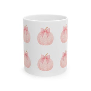 Pink Pumpkin Ceramic Mug, Fall Decor Coffee Cup, Cute Gift for Halloween, Thanksgiving Celebration, Cozy Autumn Vibes