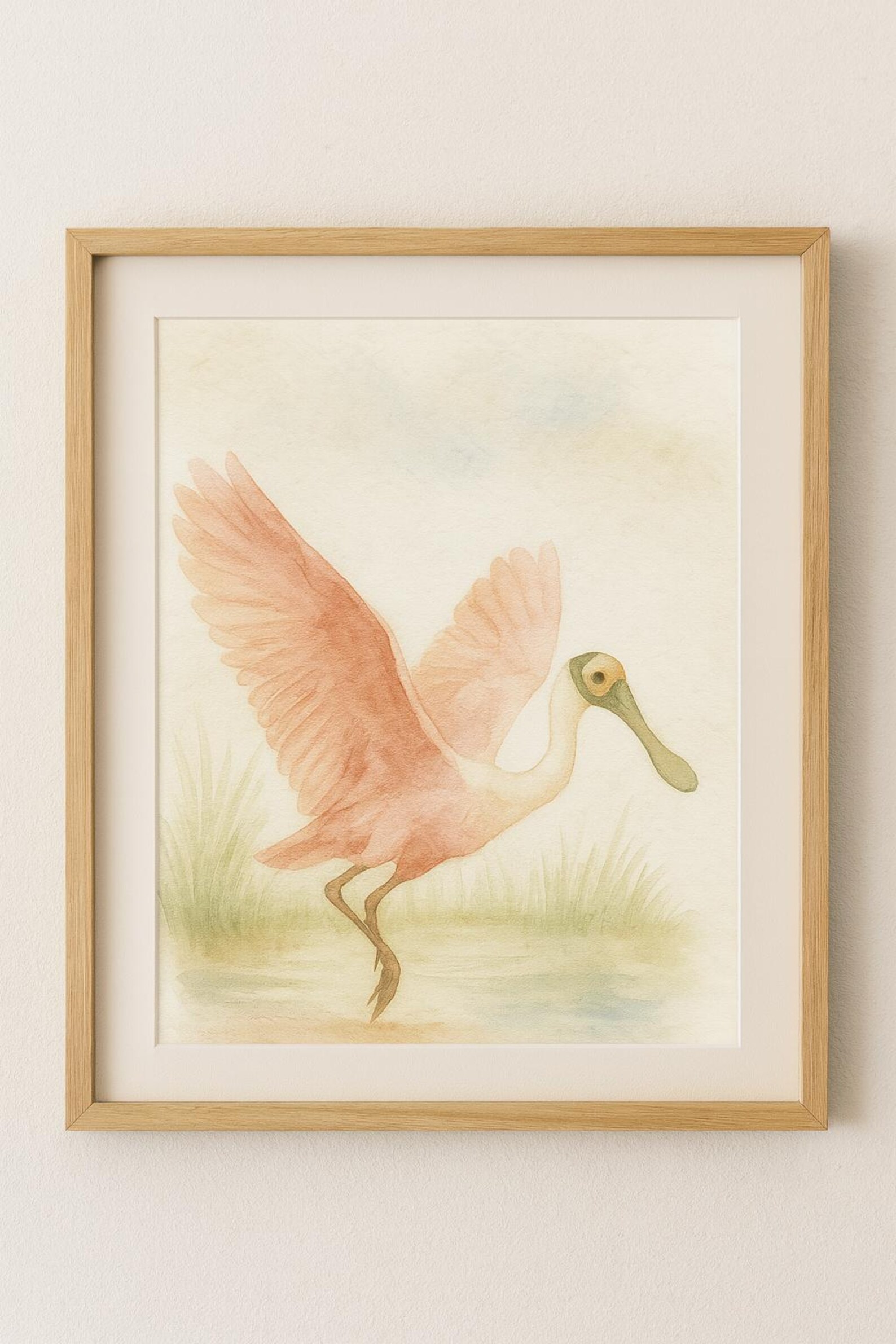 Roseate Spoonbill Watercolor Print | Coastal Bird Art | Pink Bird ...