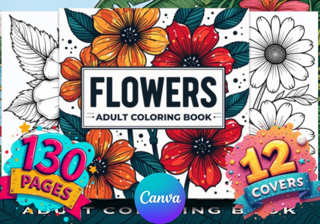 Floral Escape A Relaxing Flower Coloring Book for Adults - Etsy