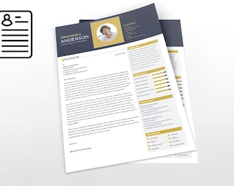 Saubere Lebenslaufvorlage - Minimalistischer & professioneller Lebenslauf für Word, bearbeitbarer Sofort-Download