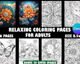Calma en color: un libro para colorear relajante para adultos que alivia el estrés.