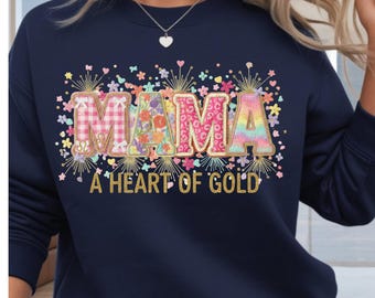 Moletom Floral para Mamãe – Presente Fofo para Mães, Moletom Fofo para Mamãe, Moletom Moderno para Mamãe com Estampa Floral