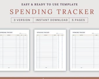 Spending Tracker | Expense Log & Budget Planner for Money Management