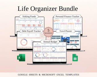 Life Bundle Organizer in Excel & Google Sheets | All-in-One Planer für Budget, Ziele und Produktivität