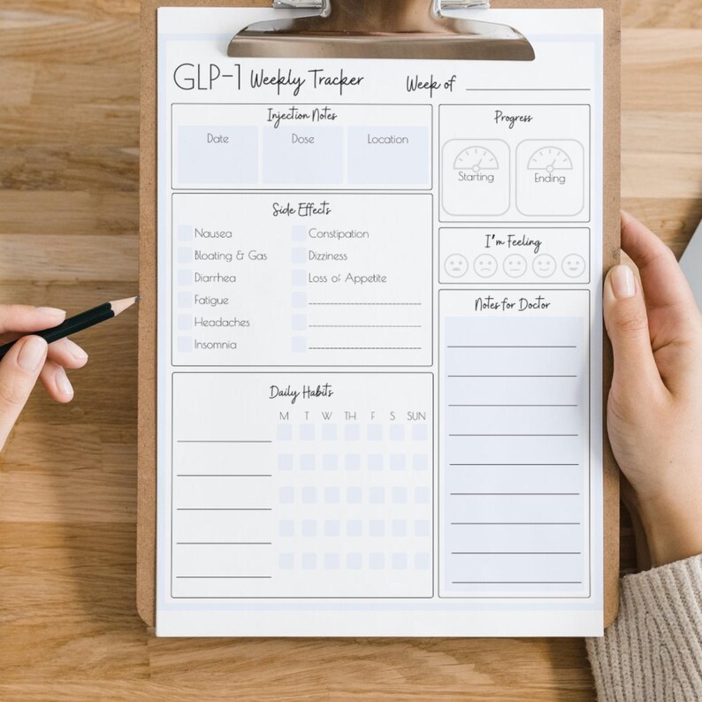 GLP-1 Weekly Injection Log & Habit Tracker (printable PDF Download) - Etsy