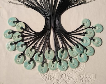 A-Z  Medium Pick Your Initial Ceramic Pendant Handmade