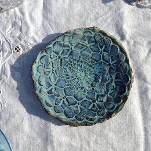 Dahlia Ceramic Trinket Dish. Jewelry Dish. Ring Dish. Soap Dish. Spoon Rest. Handmade in Carlsbad, CA.