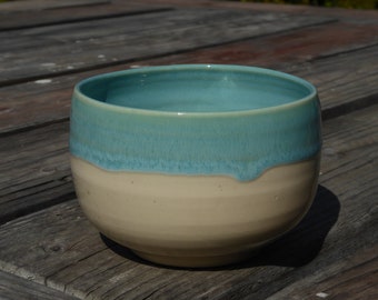 Turquoise Tranquility Teabowl Tea Bowl, Matcha Bowl, Fruit Bowl, Cereal Bowl, Handmade in CA.