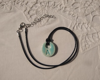 A-Z Small Pick Your Initial Ceramic Pendant Handmade