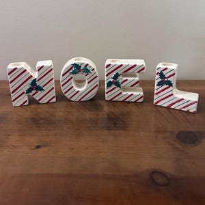 &quot;Napco Vintage Christmas Kitsch &quot;&quot;NOEL&quot;&quot; Weihnachtskerzenhalter.&quot;
